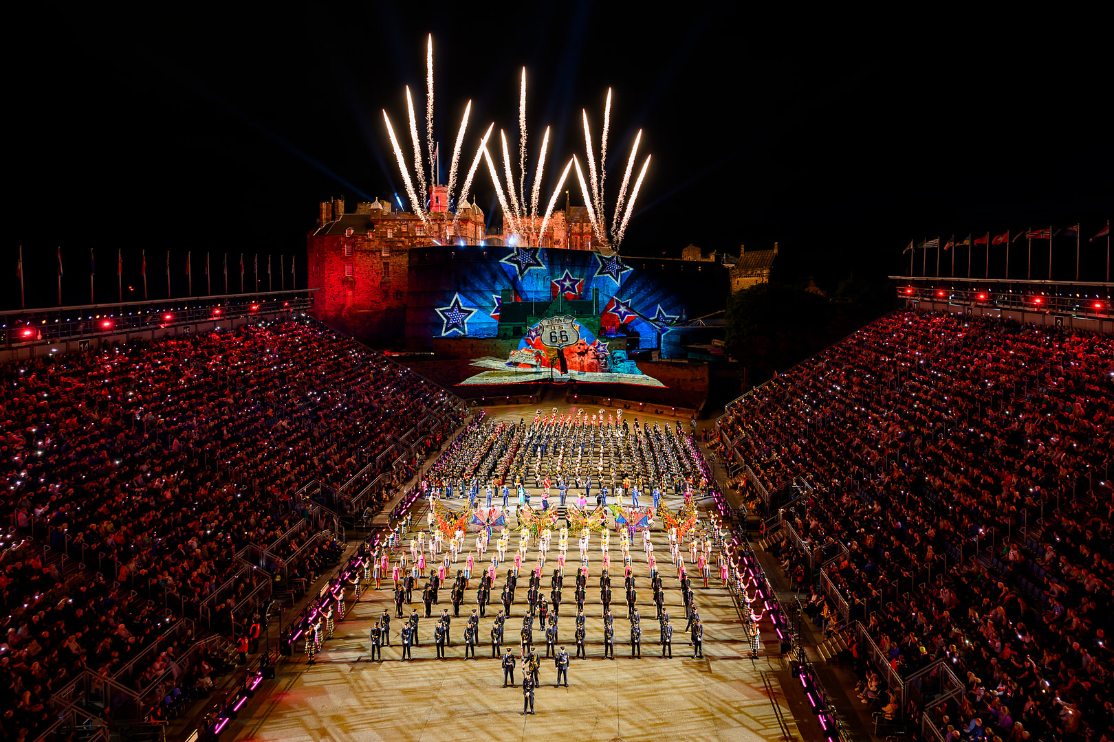 **Pics Free to use**  Pictured: Finale      THE ROYAL EDINBURGH MILITARY TATTOO KICKS OFF AUGUST RUN WITH STUNNING SHOWCASE FOR 2023 - STORIES 

More than 800 performers graced Edinburgh Castle’s Esplanade to share their stories through song, dance, and military precision - 


Thursday 3 August 2023: The Royal Edinburgh Military Tattoo makes its anticipated return with this year’s Show, Stories as performers from across the globe wow audiences with sensational music, dance, costume, and spectacle. 

Running until 26 August, the Show is a celebration of sagas, myths, and legends, transporting audiences on a journey of ideas - from the earliest campfire stories through to the world stage and showcasing an international cast telling tales that connect us through our unique and shared military and cultural heritages. 

From the musical prowess of the Massed Pipes & Drums, the physical storytelling of dance and precision drill, and stunning imagery captured through light and projection, audiences will be transported and enthralled.  

Edinburgh Castle Esplanade will play host to performers from Australia, Norway, Switzerland, The United States, and Trinidad and Tobago, alongside homegrown acts from across the UK and Ireland. As ever, the military play a prominent role in the Show, with the Royal Air Force as the lead Service. Audiences will also be treated to the rousing sound of the Massed Pipes and Drums supported by the Tattoo Dancers and Fiddlers.  

Making their Tattoo debut on the Castle Esplanade, The United States Air Force Band will entertain the crowds with a freestyle musical performance with music from the Great American Songbook. The Trinidad and Tobago Defence Force Steel Orchestra will bring a vibrant burst of colour and excitement true to their traditional art forms, including the limbo and fire dance, performing their take on contemporary Caribbean music. 

Exploring the legends and traditions of Switzerland, The Swiss Armed Forces Central Band will
