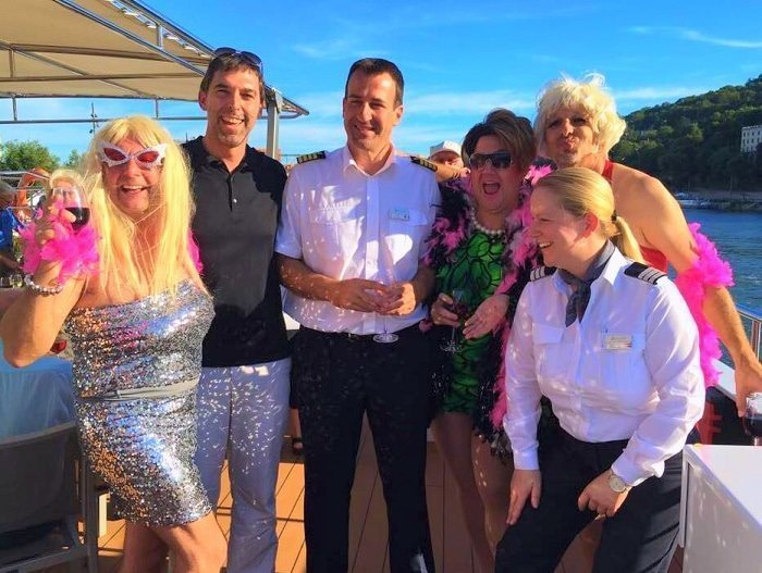 Guests and crew party